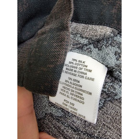 Black Palm Trees NAT NAST Silk Blend Short Sleeve Button Shirt - Medium - Picture 6 of 6